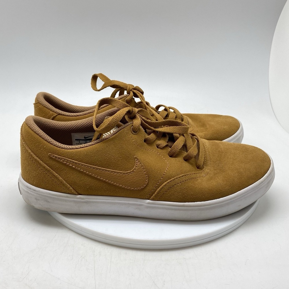 Nike Sneakers SB Check Solarsoft Mens 9 Wheat Brown Suede Shoes Skateboard